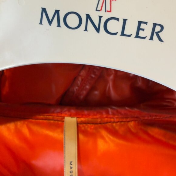 MONCLER Hooded Down Jacket Kids Size 5 Green Orange Lining - Picture 8 of 10